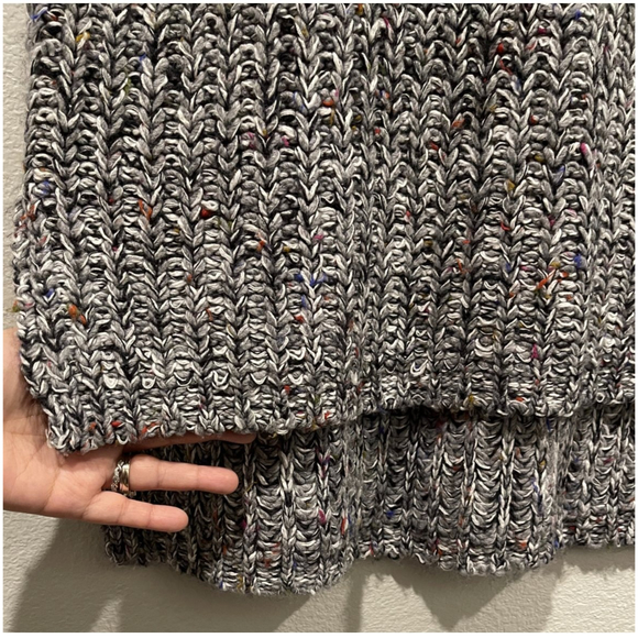 MOTH Marled Wool Blend Mock Neck Grey Turtleneck Sweater - Picture 6 of 8